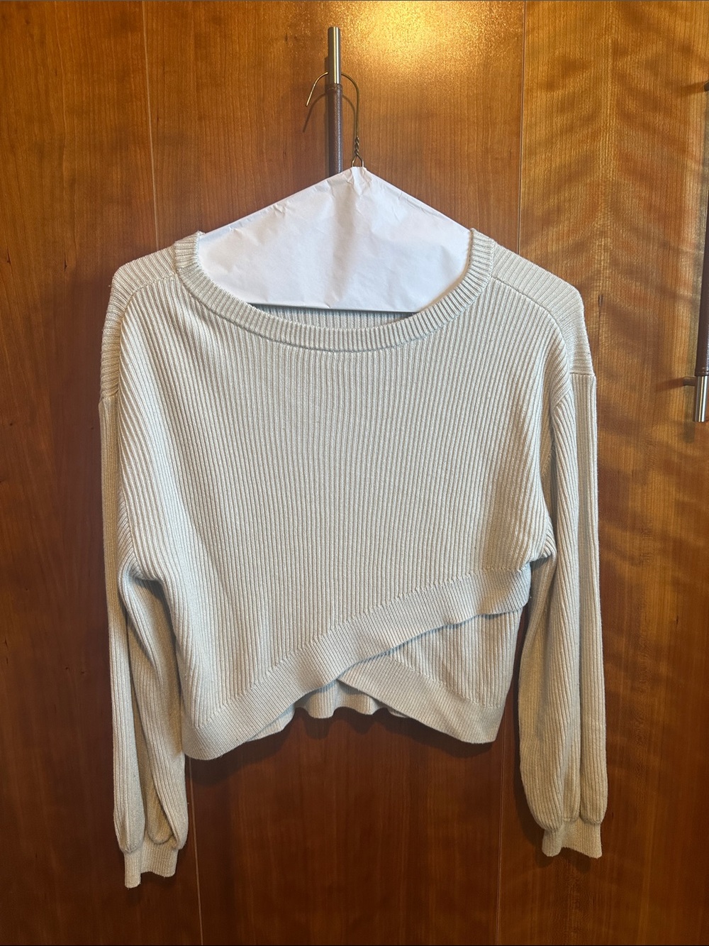 lululemon athletica Ribbed Cropped Crew Sweater - Cream